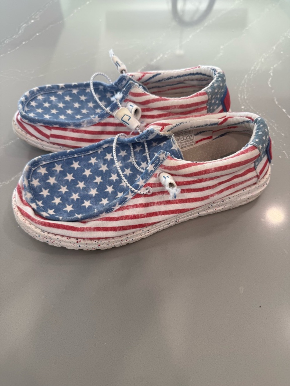 Hey Dude Kids Slip-On Sneakers in Red, White & Blue Stars